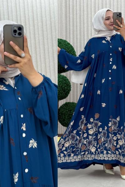 3973 Türkan Elbise  İndigo