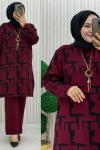Afrodit Triko Pantolonlu Takım Bordo