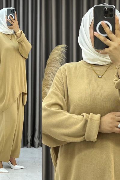 Akçan Triko Şalvar Takım Camel Camel