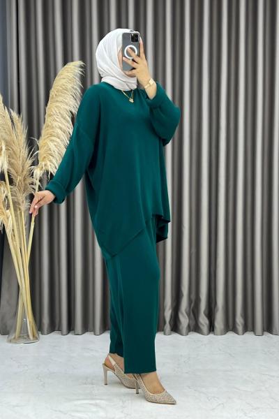 Akçan Triko Şalvar Takım Zümrüt Zümrüt