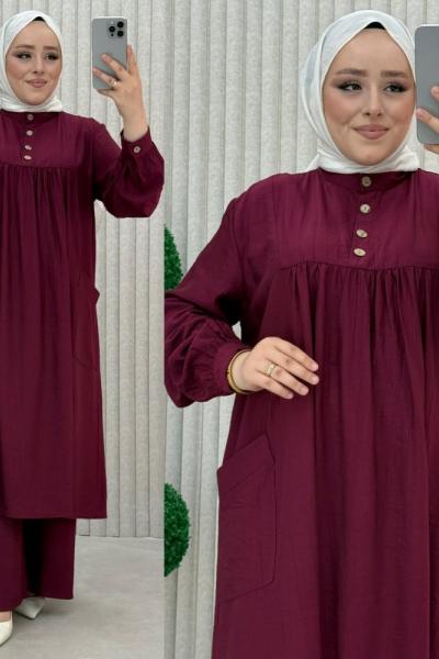 Akide Pantolonlu takım Bordo