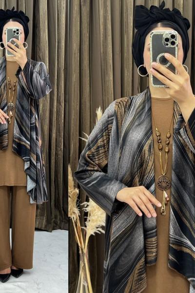 Altın 3 Lü Takım Hardal Sarısı