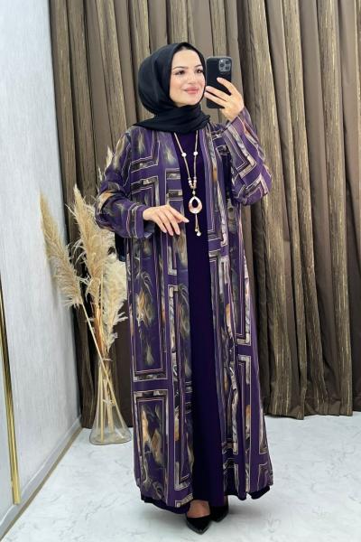 Arife Elbise Takım Mor