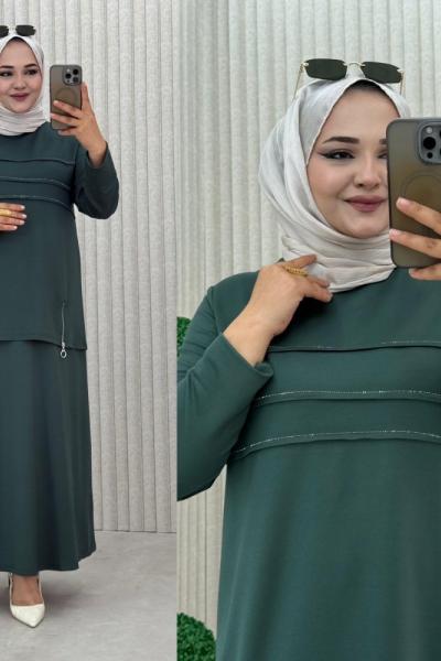 Aşkım Etekli Takım  Zümrüt