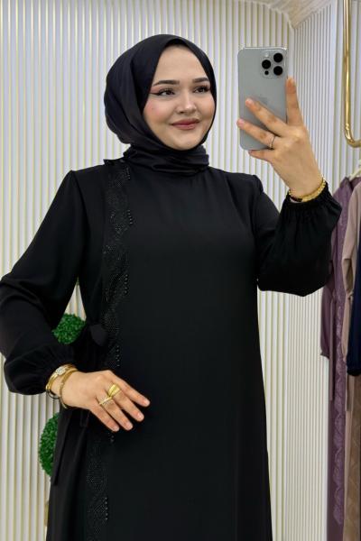 Aygün Kapaklı Ferace  Siyah