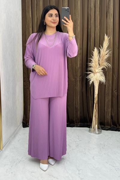 Berra Pantolonlu Takım Lila