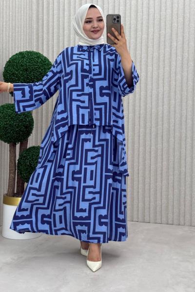 Bilge Etekli Takım Mavi