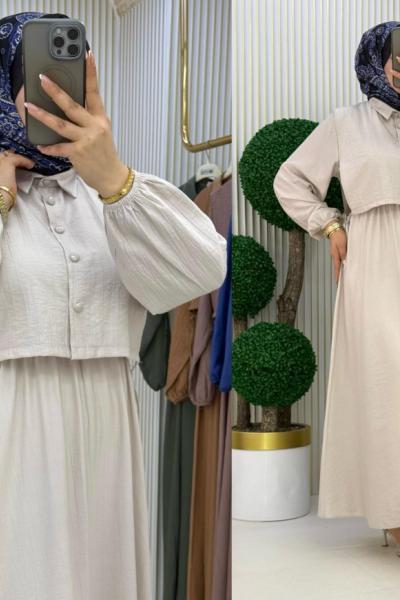 Büşra Elbise Taş Rengi