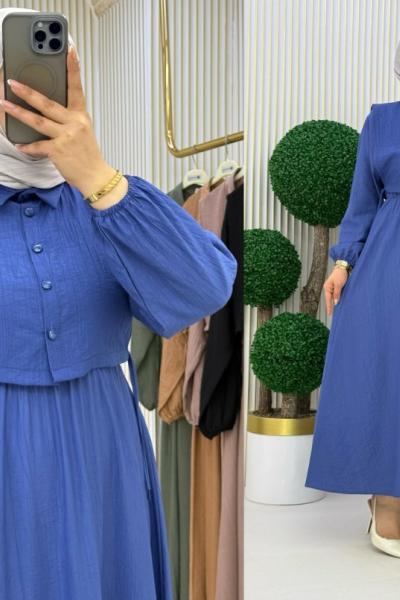 Büşra Elbise İndigo