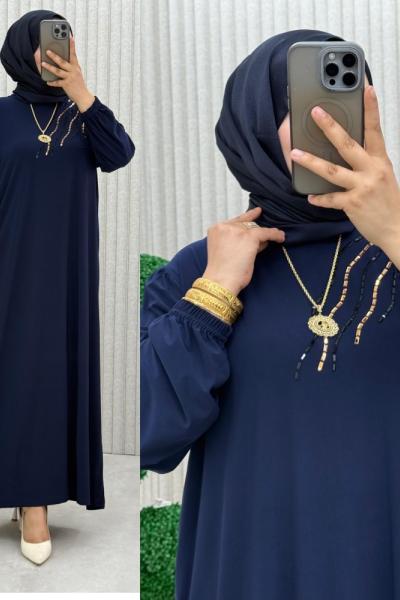 Çimen Elbise Lacivert