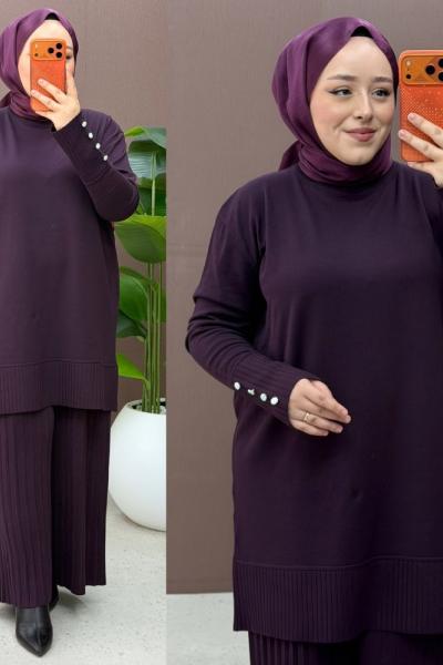 Dila Pantolonlu Takım Mürdüm