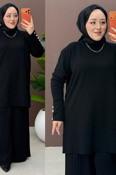 Dila Pantolonlu Takım Siyah