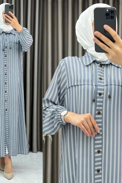 Edanur Giyçık Tunik Gri