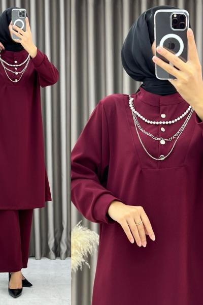 Elene Takım Bordo Bordo