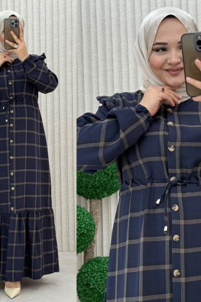 Figen Elbise Lacivert