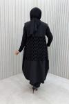 File Detaylı yelek Siyah