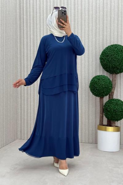 Fındık Etekli Takım  İndigo