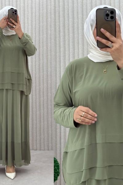 Fındık Etekli Takım  Elma yeşili