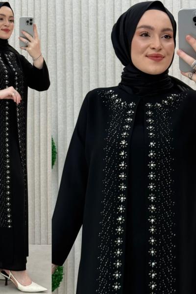 Firuze abiye ferace Siyah