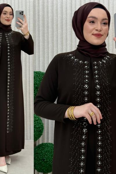 Firuze abiye ferace Acı Kahve