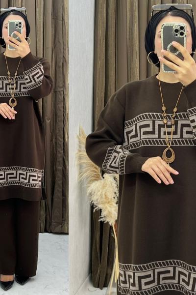 Gözde Triko Takım Kahverengi