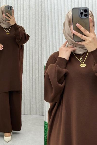 Gülsenem Büyükbeden Takım  Kahverengi