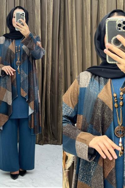 Habibu 3 Lü Takım Mavi