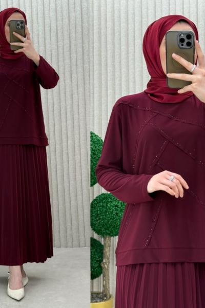 Hadise Etekli Takım Bordo