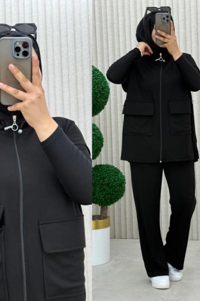Hançer Yelekli Takım Siyah