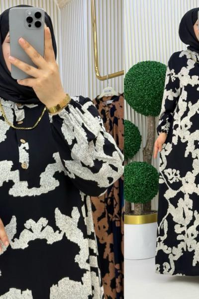 Hasna Elbise Siyah Beyaz