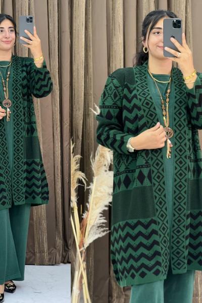 Hediye  3 Lü Triko Takım Zümrüt