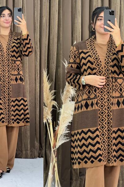 Hediye  3 Lü Triko Takım Hardal Sarısı