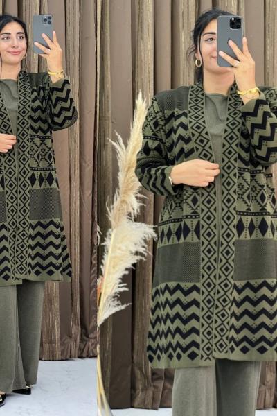 Hediye  3 Lü Triko Takım Haki