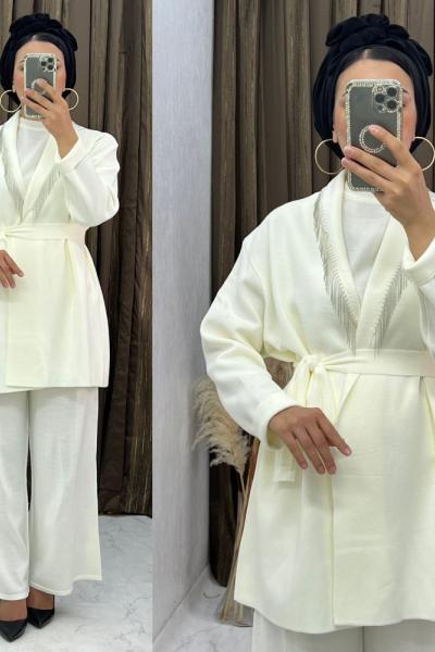 Hidayet 3 Lü Takım Beyaz