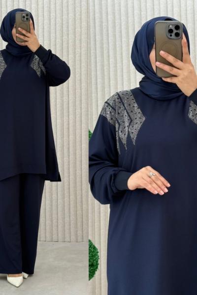 Işıltı Takım Lacivert