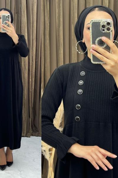 Jüpiter Triko Elbise Siyah