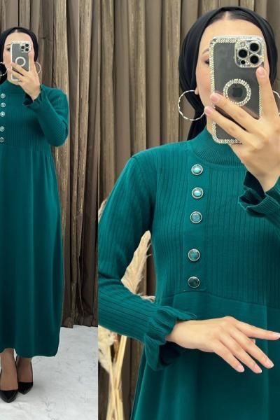 Jüpiter Triko Elbise Zümrüt