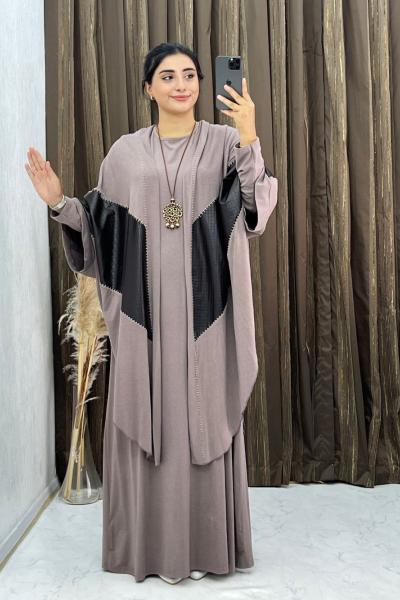 Kontes Elbise Takım Vizon