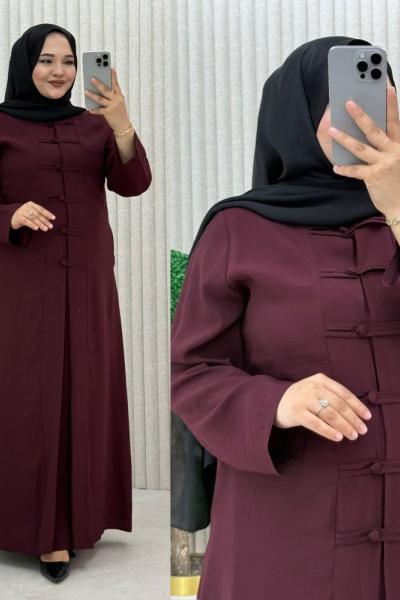 Krizantem Elbise Bordo