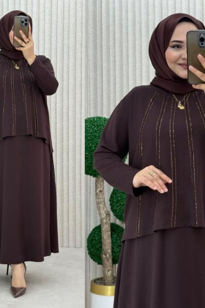 Kübra Etekli Takım Kahverengi