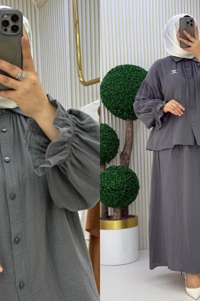 Kumru Etekli Takım Gri