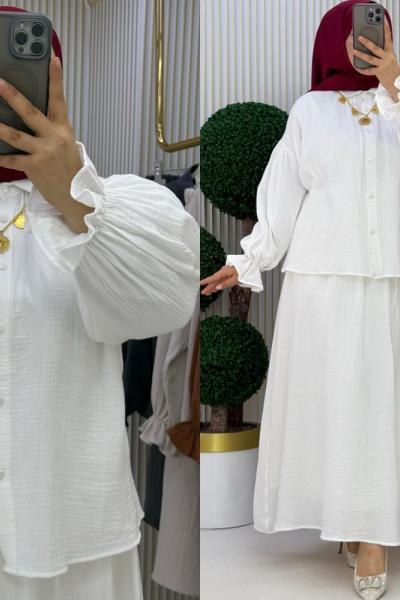 Kumru Etekli Takım Beyaz