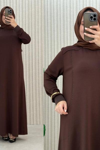 Lalezar Elbise  Kahverengi