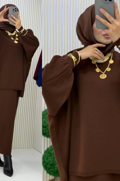 Mahi Etekli Takım Kahverengi Kahverengi