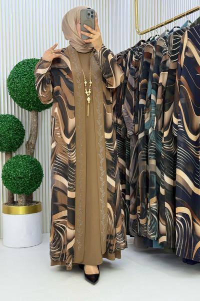 Mümine Elbise Takım Hardal Sarısı