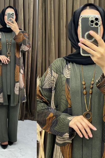 Nejla  3 Lü Takım Haki