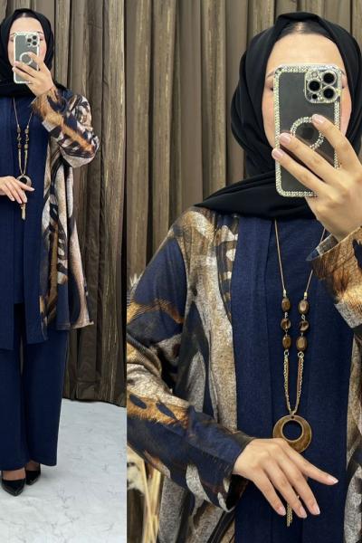 Nurşah  3 Lü Takım  Lacivert