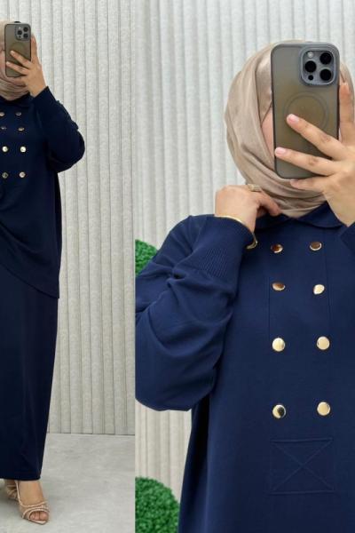 Nüyans Etekli Takım Lacivert
