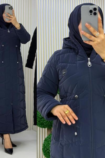 Permane Kapitone Mont/Kaban Lacivert