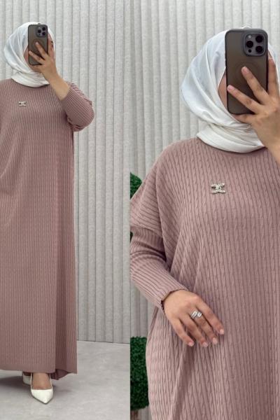 Piraye Triko Elbise  Gül